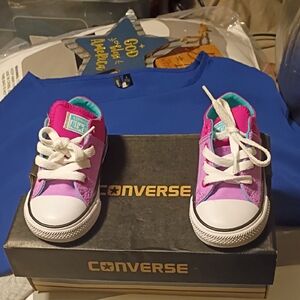 Converse Toddler Low-Top Sneakers in Pink, Teal & Lavender